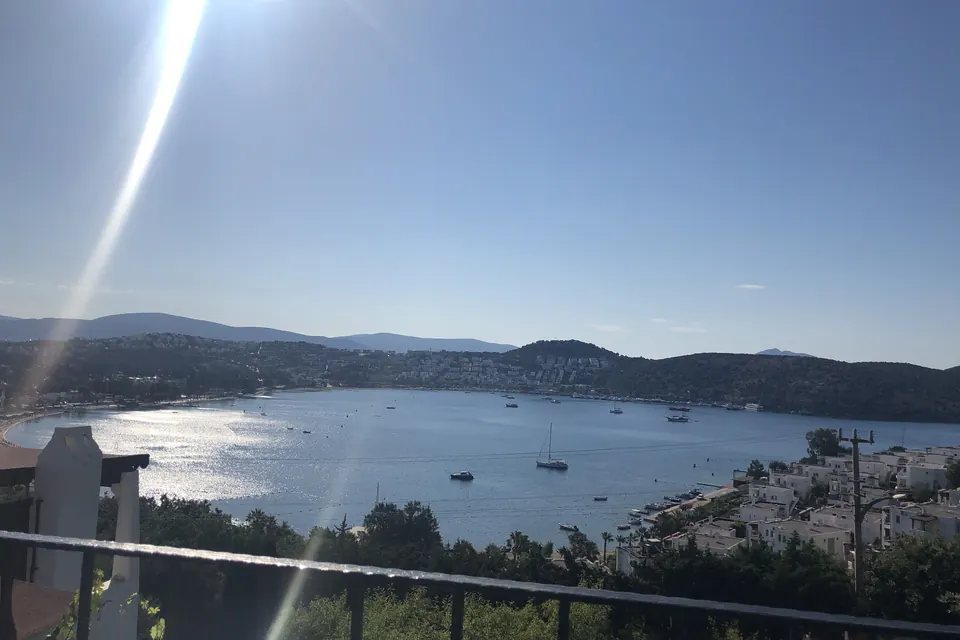 Bitez bay near Bodrum with boats on calm turquoise water