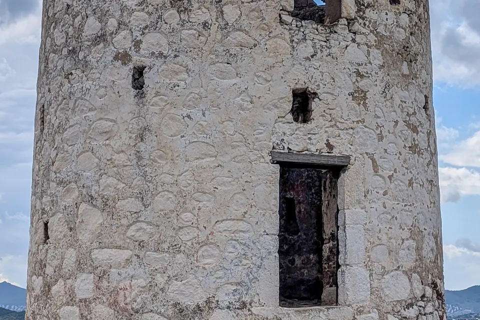 Historic stone windmill on a hill above Bodrum